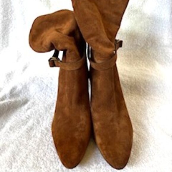 Polo Ralph Lauren "Zoe" mid-calf calfskin ankle strap booties NWOT Size 7-1/2 - Picture 5 of 10
